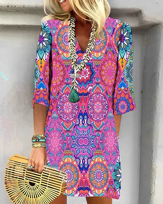 Robe d'été élégante imprimée - Robe féminine chic et légère