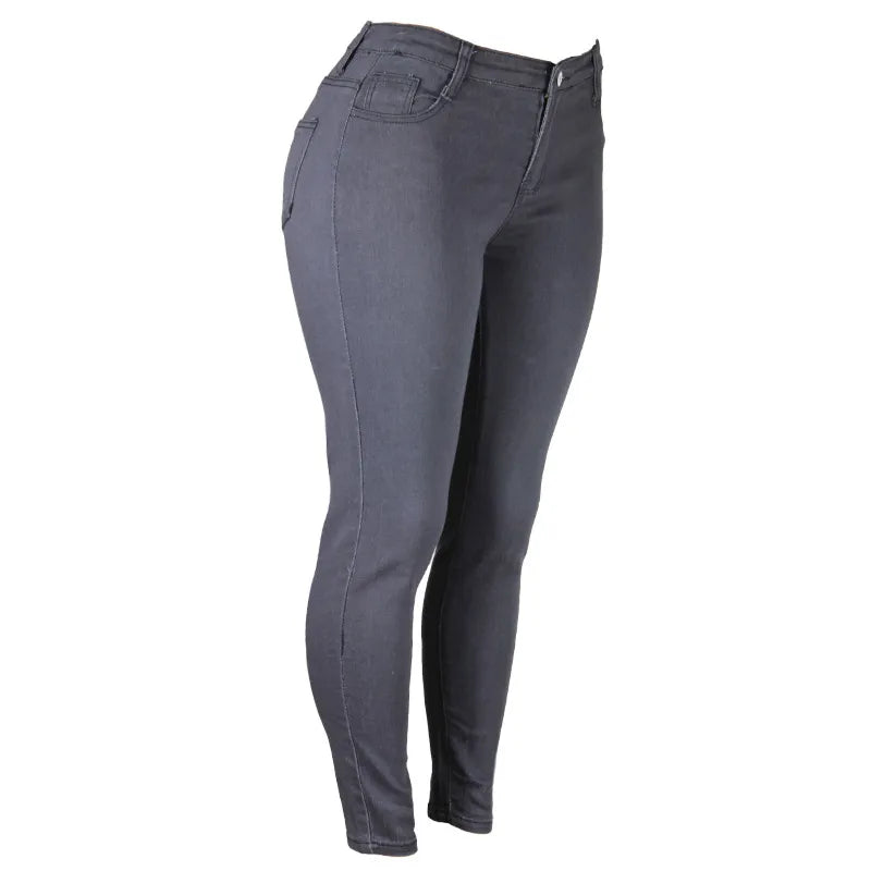 Jean Skinny Femme - Taille Mi-Haute - Coupe Ajustée - Confort Extensible