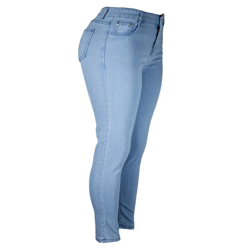 Jean Skinny Femme - Taille Mi-Haute - Coupe Ajustée - Confort Extensible