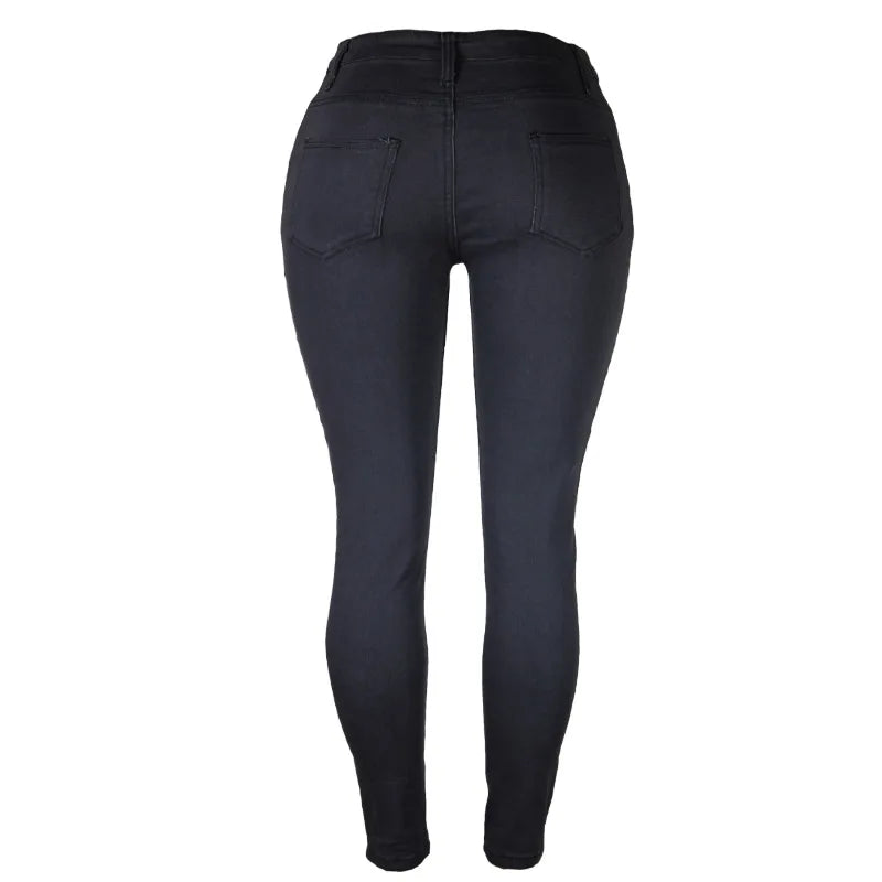 Jean Skinny Femme - Taille Mi-Haute - Coupe Ajustée - Confort Extensible