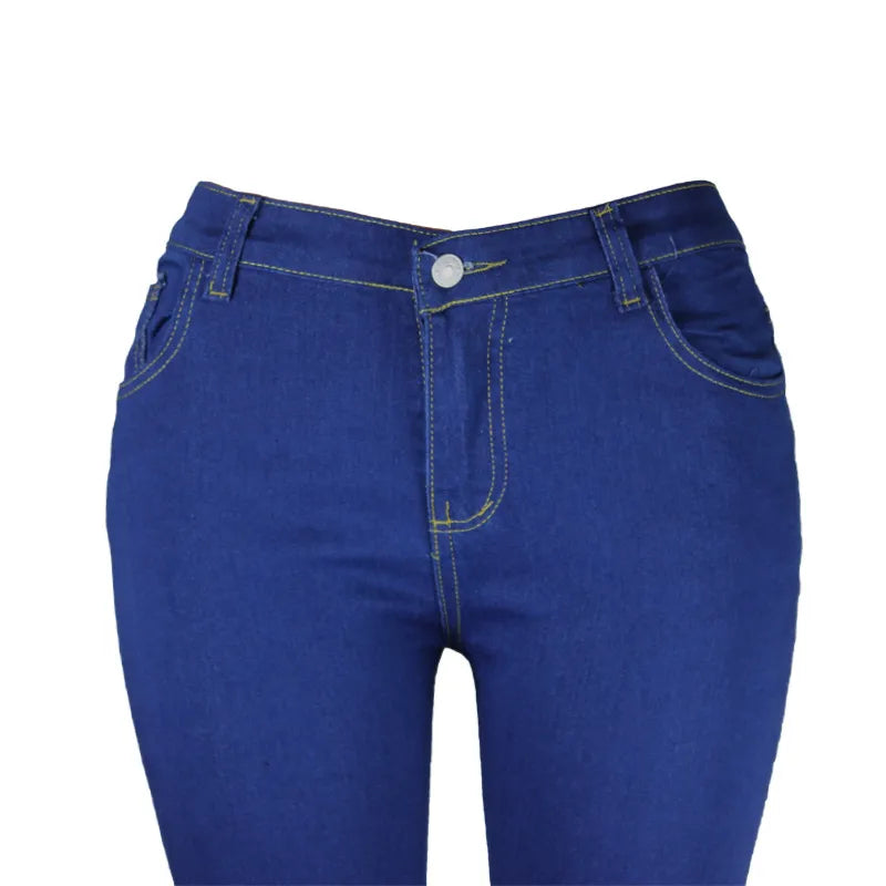 Jean Skinny Femme - Taille Mi-Haute - Coupe Ajustée - Confort Extensible