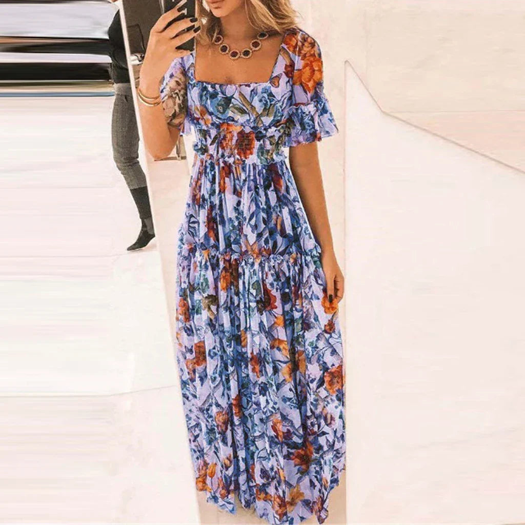 Robe classique d'été à manches courtes - Robe pour femmes