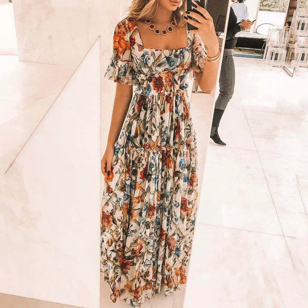 Robe classique d'été à manches courtes - Robe pour femmes