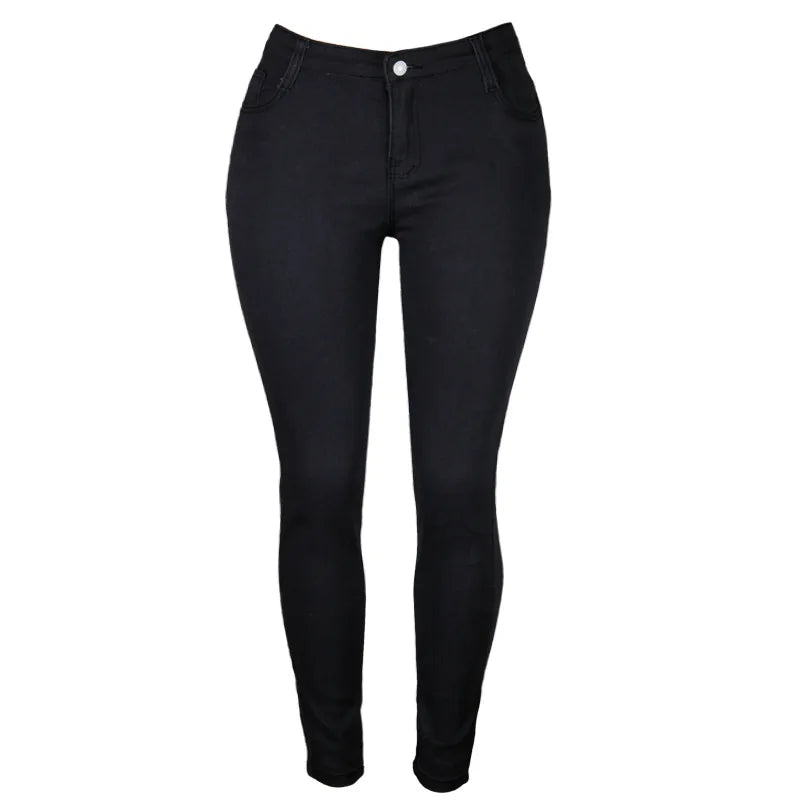 Jean Skinny Femme - Taille Mi-Haute - Coupe Ajustée - Confort Extensible
