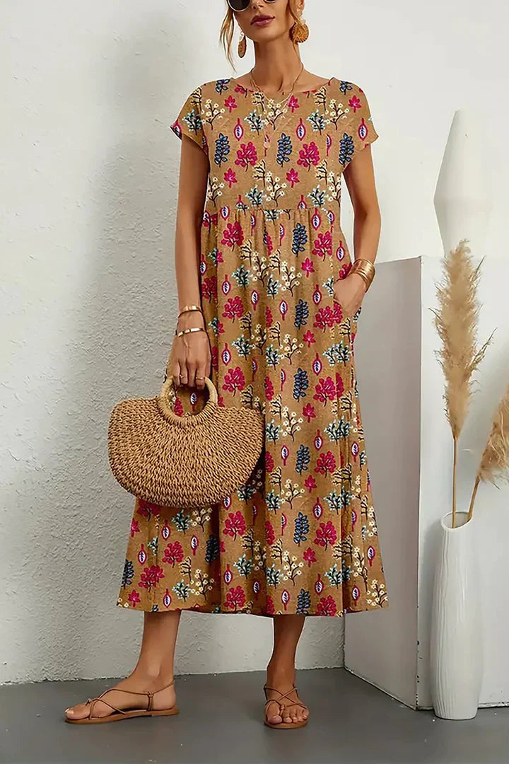 Robe élégante d'été pour femmes - Imprimé chic et stylé