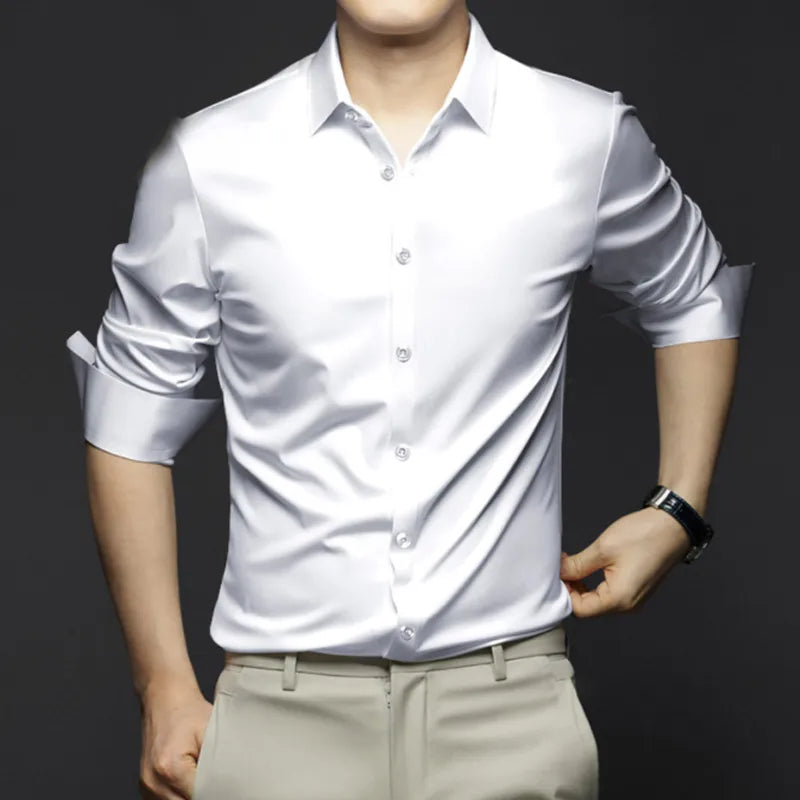 Chemise habillée homme - Coupe ajustée - Col classique - Fermeture boutonnée