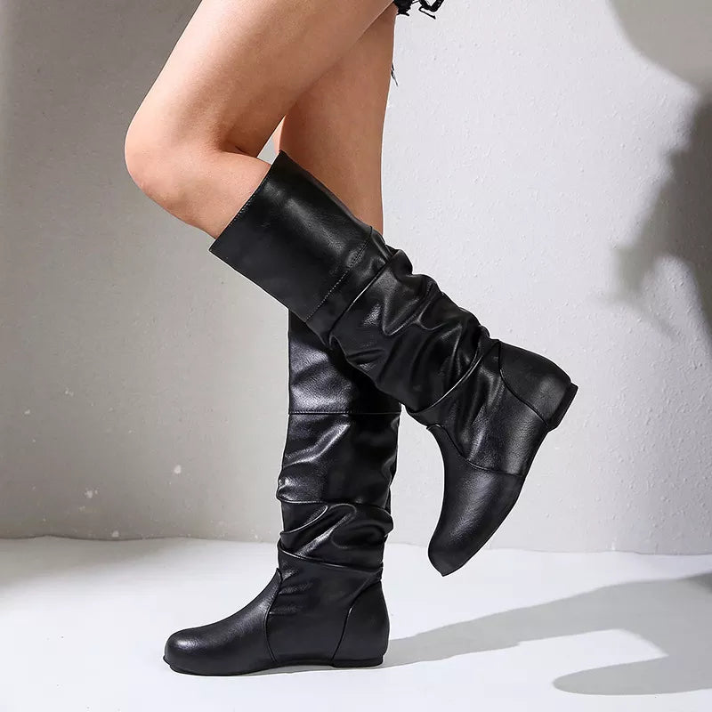 Bottines plates mi-mollet femme - Devina