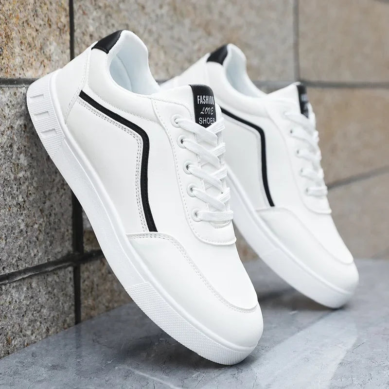 Baskets Basses Homme - Cuir Synthétique - Semelle Confort en Caoutchouc - Style Moderne
