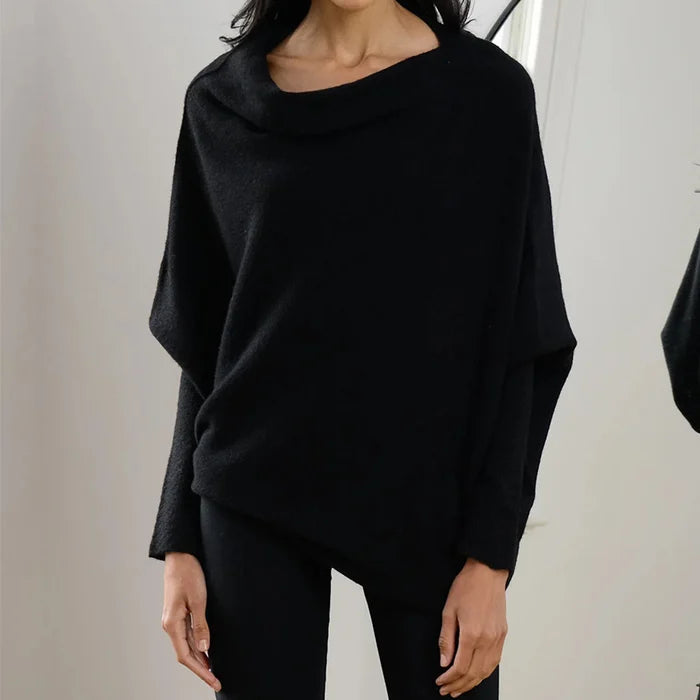 Pull Oversize Femme - Col Bateau - Manches Longues - Maille Douce et Confortable